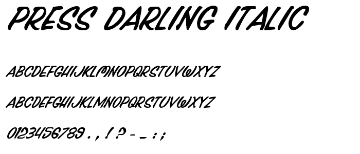 Press Darling Italic font